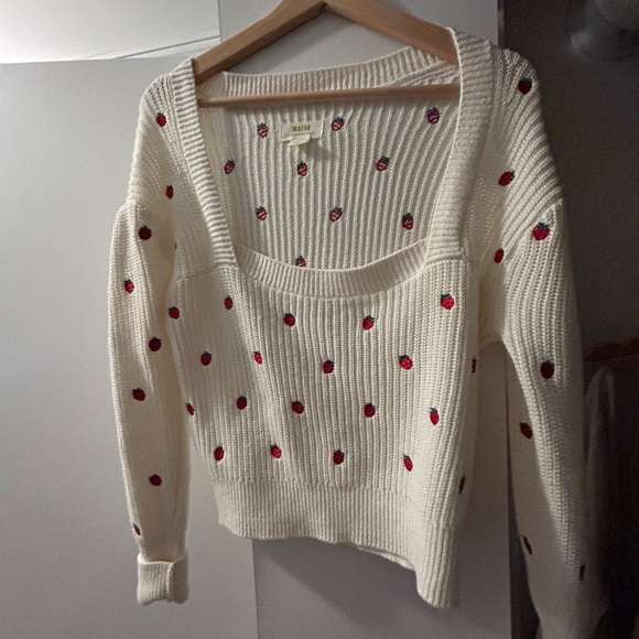 Anthropologie Maeve Embroidered Strawberry Top XS - Picture 3 of 3